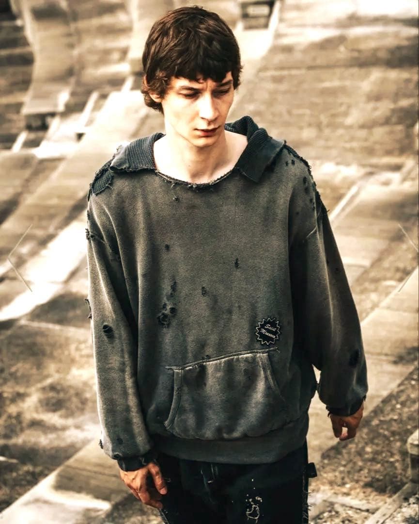 最安値　セントマイケル　パーカー　ダメージ加工　定価114400円