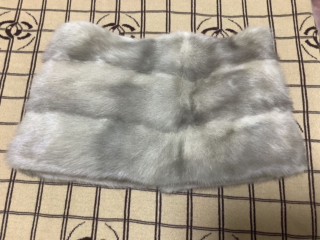 Sale!ハンドメイド♪美しいサファイアミンクのスヌード　スリット　フルスキン