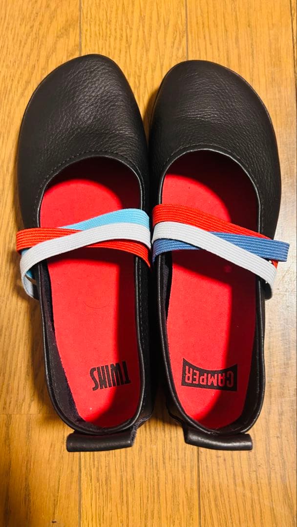 CAMPER TWINS 黒 レザー 靴