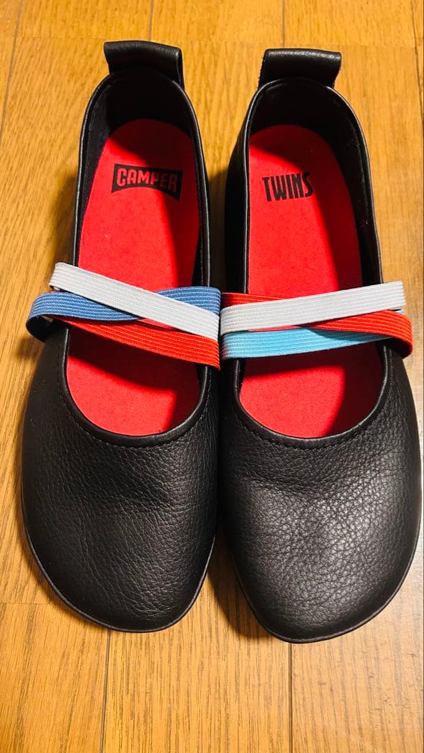 CAMPER TWINS 黒 レザー 靴