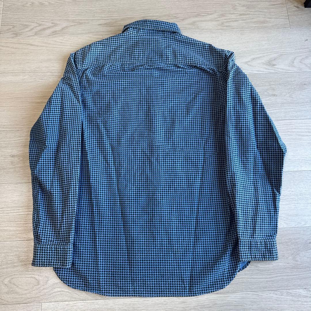 RRLダブルアールエル インディゴ染めワークシャツ　千鳥格子　ネルシャツ