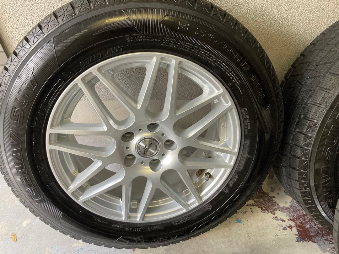 【良品_ハリアー取外し】スタッドレスタイヤ4本+ナットセット(簡易保管カバー付)