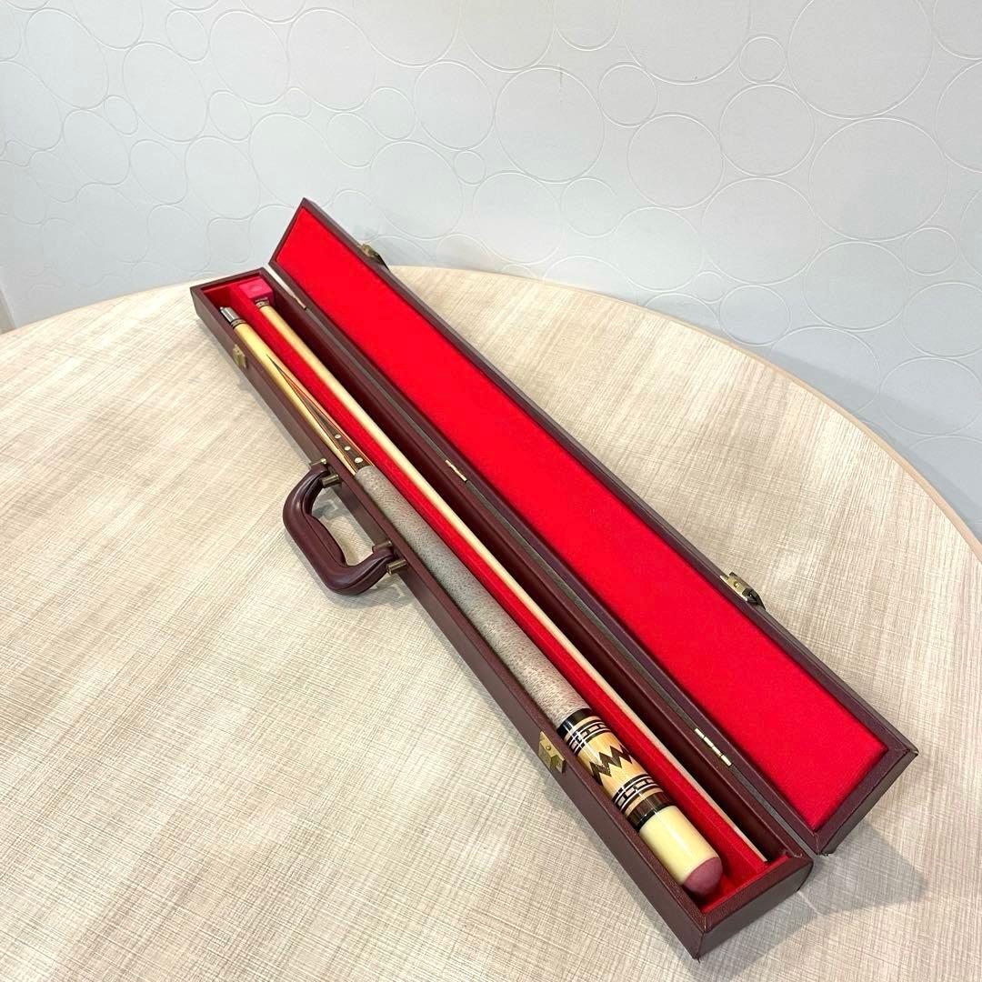 ヴィンテージ ビリヤードキューセット インレイ ハードケース 手袋付