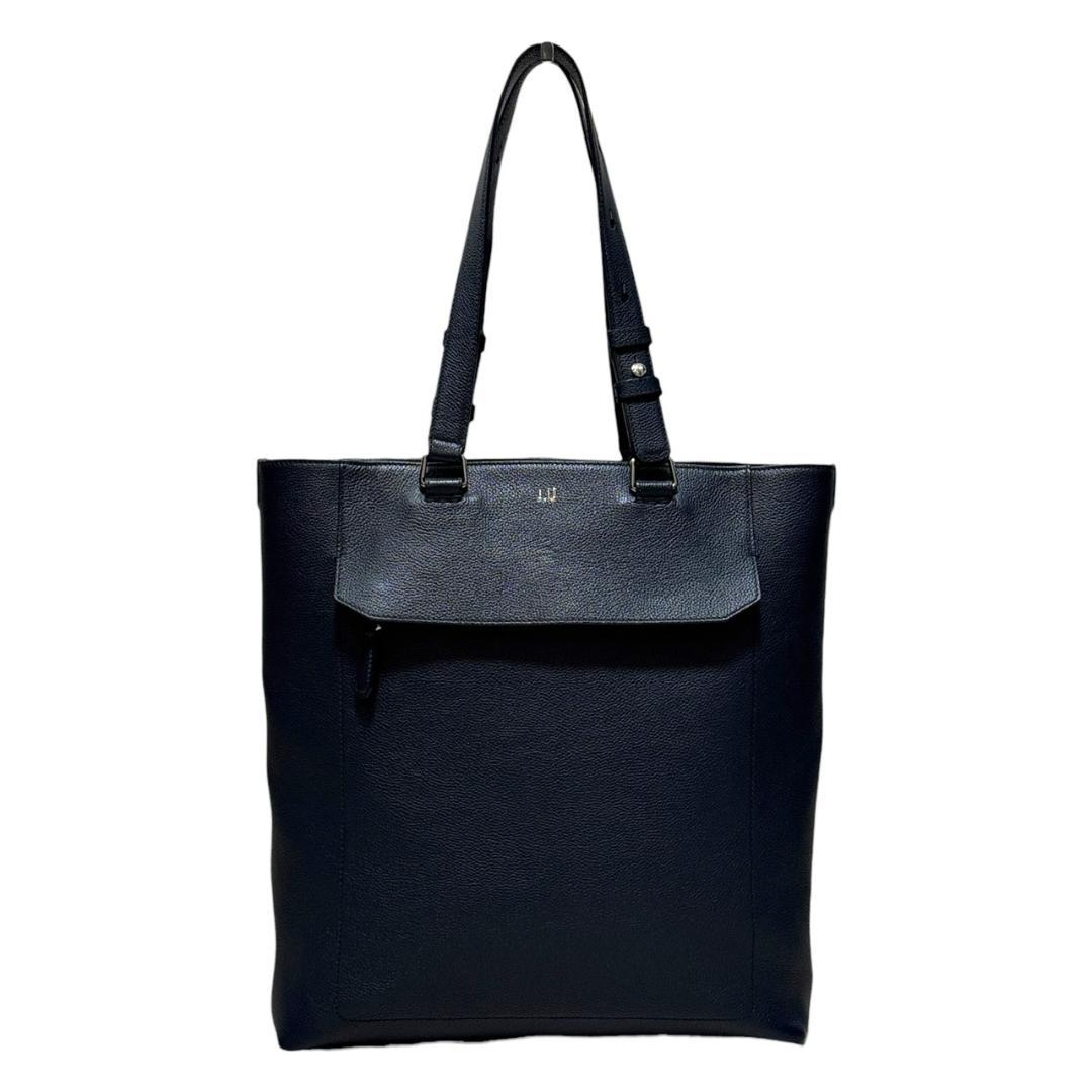 【未使用に近い】ダンヒル ベルグレイブ トートバッグ A4収納 レザー ネイビー