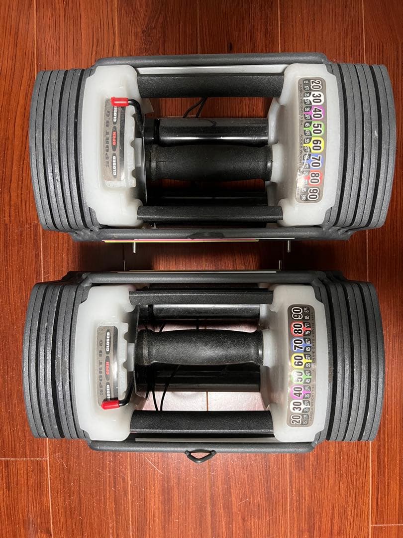 【セット販売のみ】可変式ダンベル 10-90ポンド 2個セットA