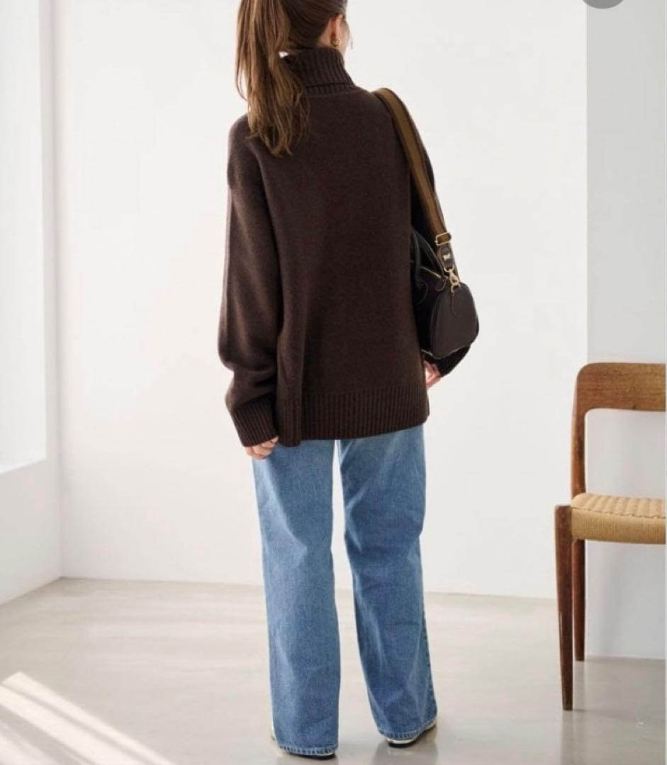 FRAMeWORK AQUAタートルプルオーバー　ブラウン　茶　カシミヤ混