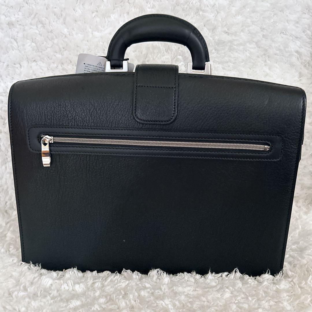 タグ付未使用 希少 山羊革 シボ革 ダレスバッグ ブラック ナース鞄工 黒