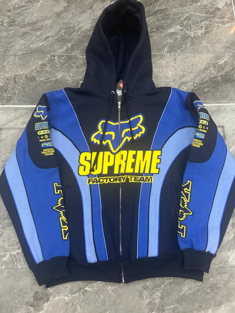 Supreme × Fox Racing コラボ フルジップ フーディー M
