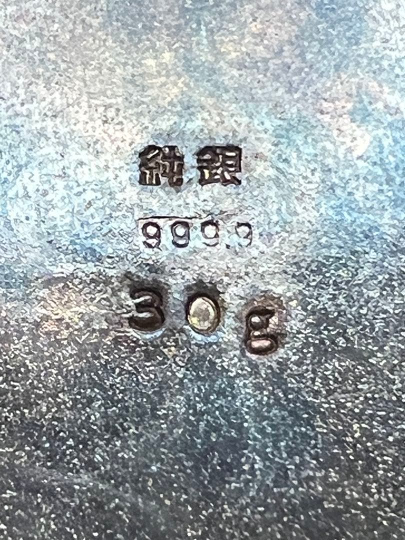 純銀小判 30g 楕円形　木製ケース付き