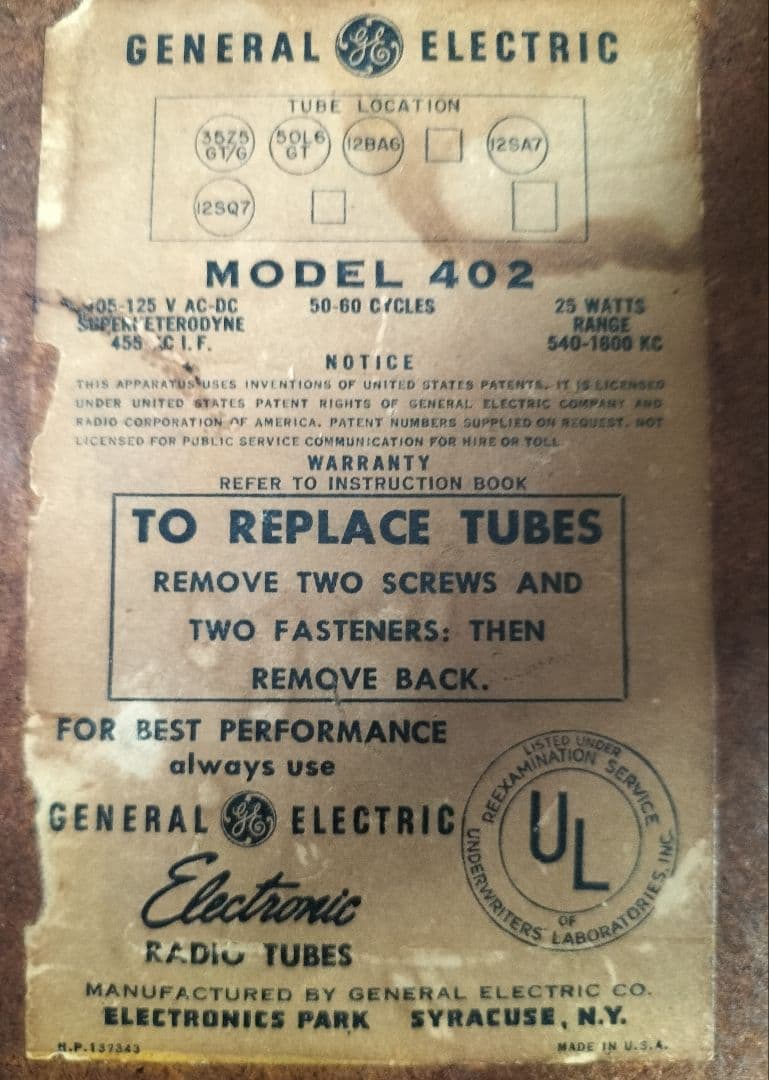 General Electric ラジオ　アンティーク　値下げました。