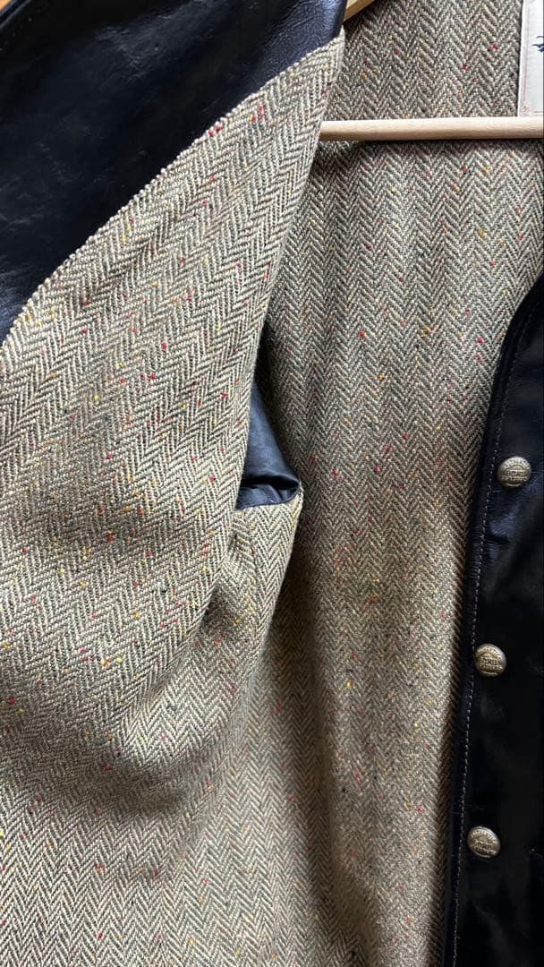 茶芯ホースハイドレザージャケット　所ジョージさん着用