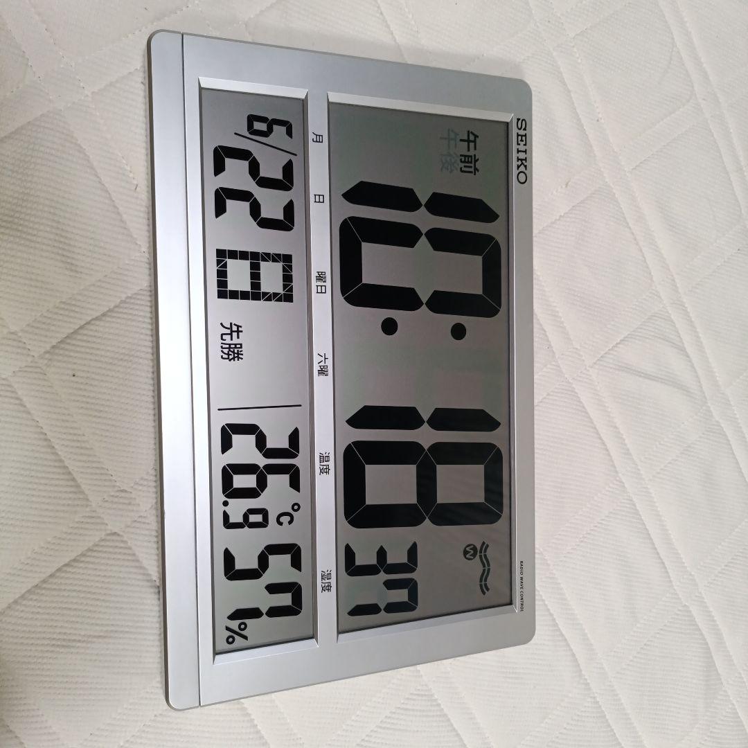SEIKO デジタル電波置時計 温度湿度計　SQ433S
