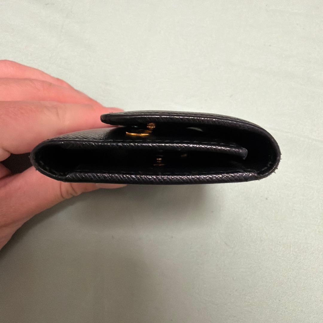 PRADA プラダ サフィアーノレザー キーケース ブラック ゴールドロゴ