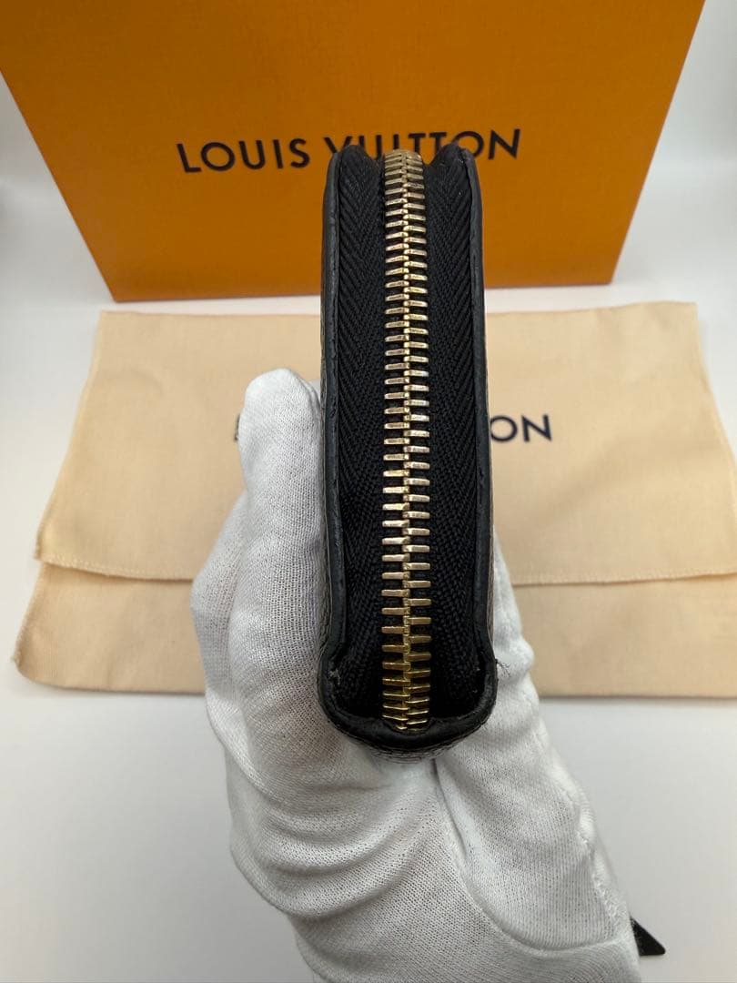美品・ルイヴィトン アンプラント ジッピー 黒 長財布