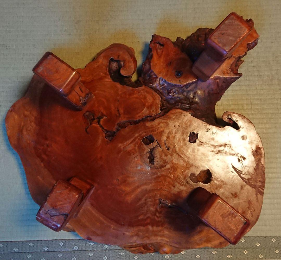 1点物 光沢と木目が美しい ケヤキ座卓 欅 ちゃぶ台 床の間 盆栽飾り台 和室@