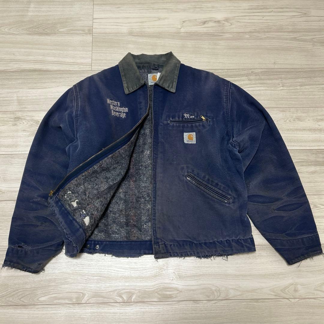 80s Carhartt カーハートデトロイトジャケットUSA製ブルーネイビー