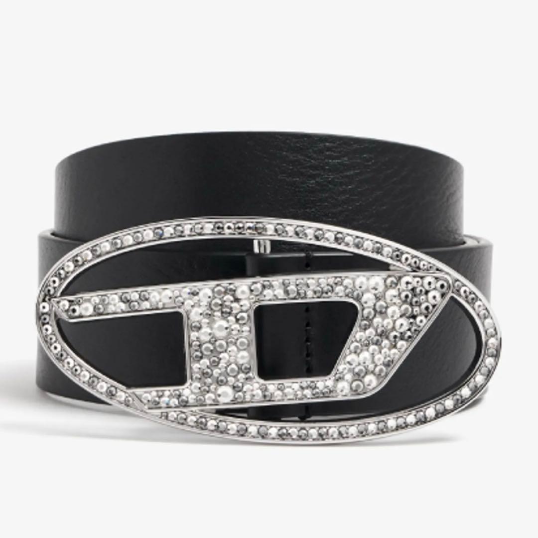 DIESEL レザー ベルト ストーン付き 正規品