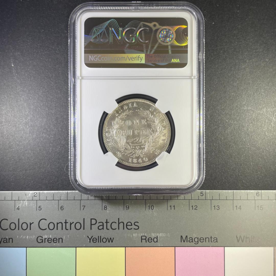 【イギリス インド 銀貨】NGC MS61 ルピー ウィリアム・ワイオン