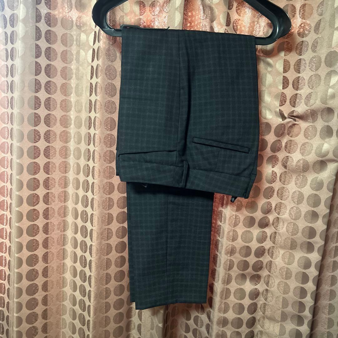 洋服の青山 グレー チェック柄 黒チェック柄 パンツスーツ おまとめ割