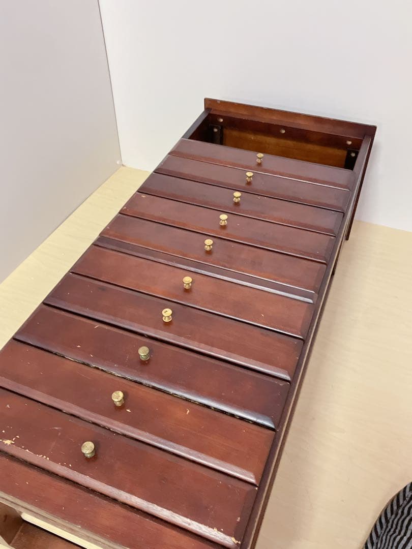 木製　10段　引き出し　電話台　FAX台　チェスト　サイドチェスト　棚、ラック