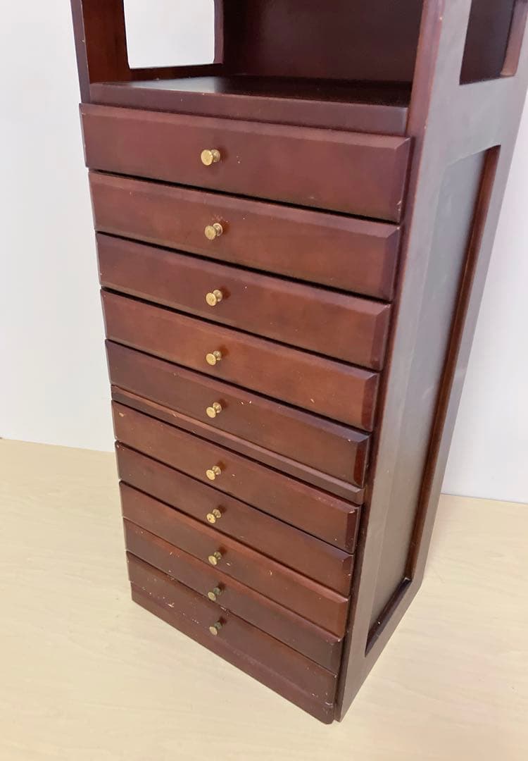 木製　10段　引き出し　電話台　FAX台　チェスト　サイドチェスト　棚、ラック