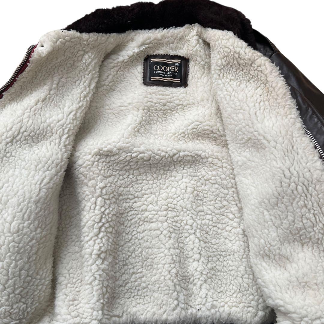 COOPER　本革レザー　フライトジャケット　G-1　裏ボア　ブラウン　44