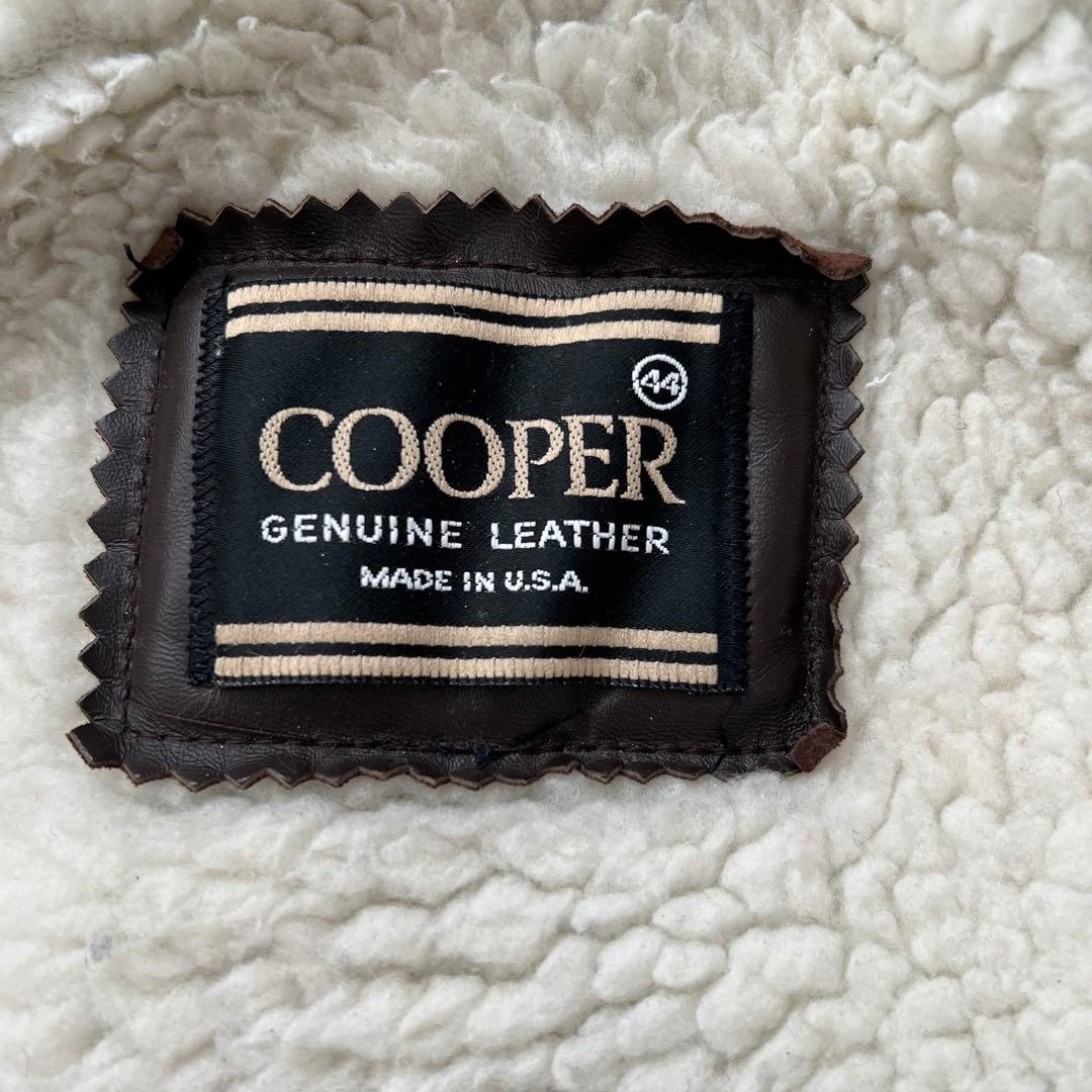 COOPER　本革レザー　フライトジャケット　G-1　裏ボア　ブラウン　44