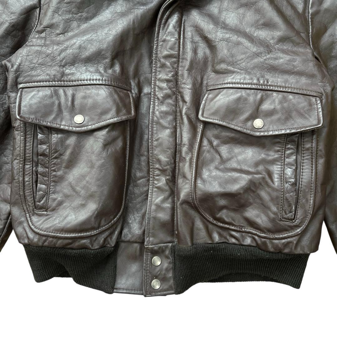 COOPER　本革レザー　フライトジャケット　G-1　裏ボア　ブラウン　44