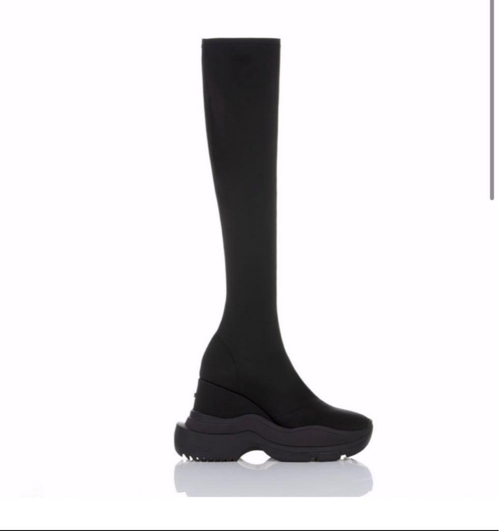 靴 YELLO TOKYO BLACK DOUBLE SNEAKER BOOTS