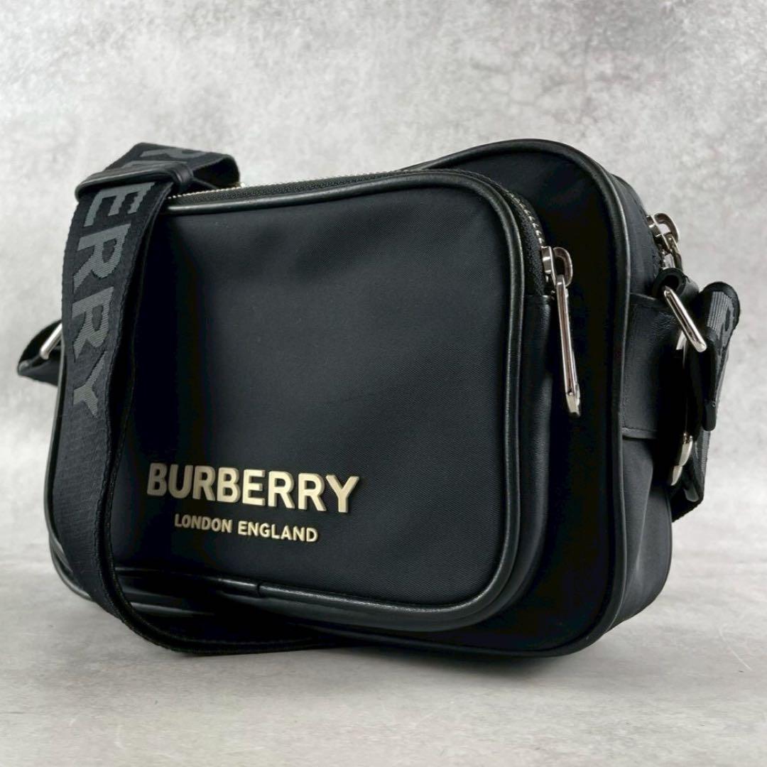 【大人気】BURBERRY ボディバッグ クロスボディ ウエストポーチ ロゴ 黒