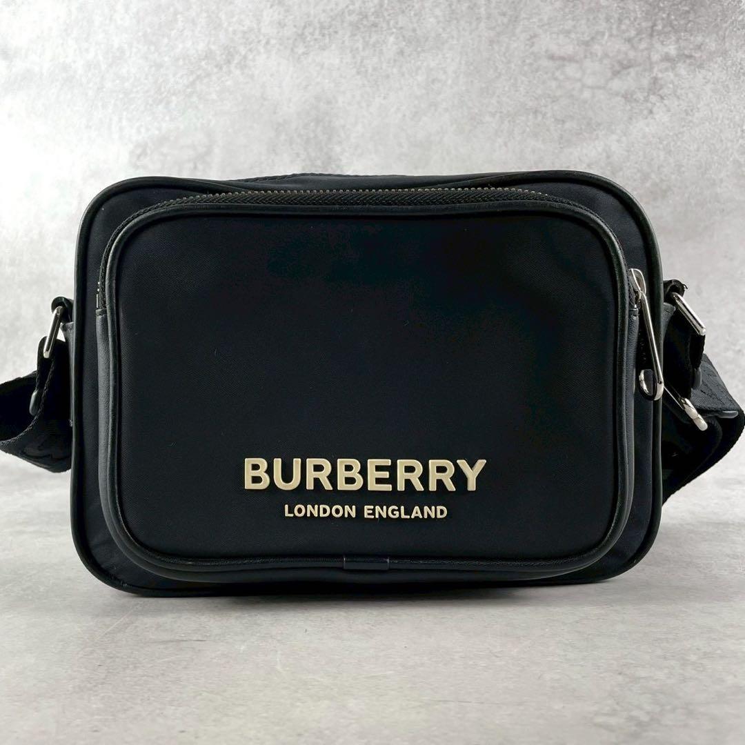 【大人気】BURBERRY ボディバッグ クロスボディ ウエストポーチ ロゴ 黒