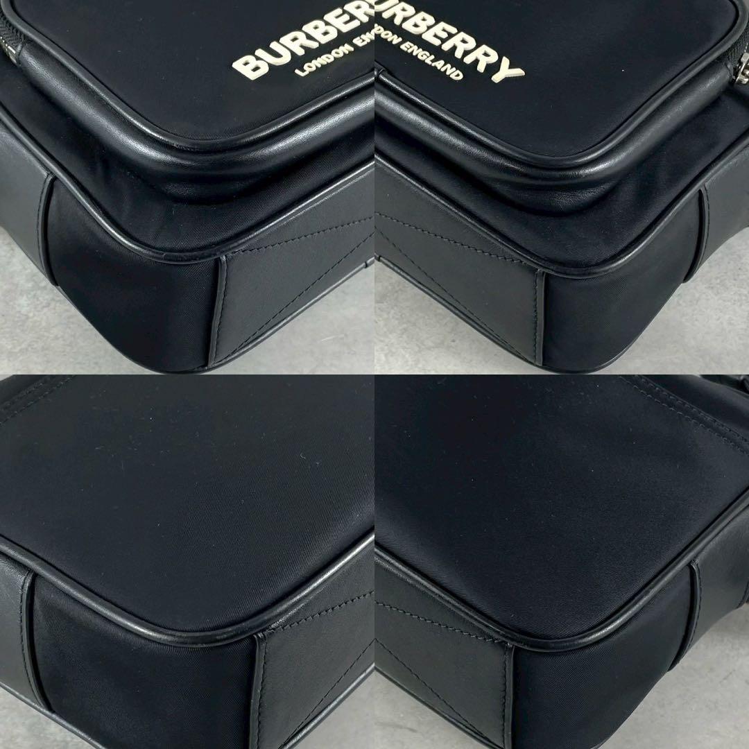 【大人気】BURBERRY ボディバッグ クロスボディ ウエストポーチ ロゴ 黒