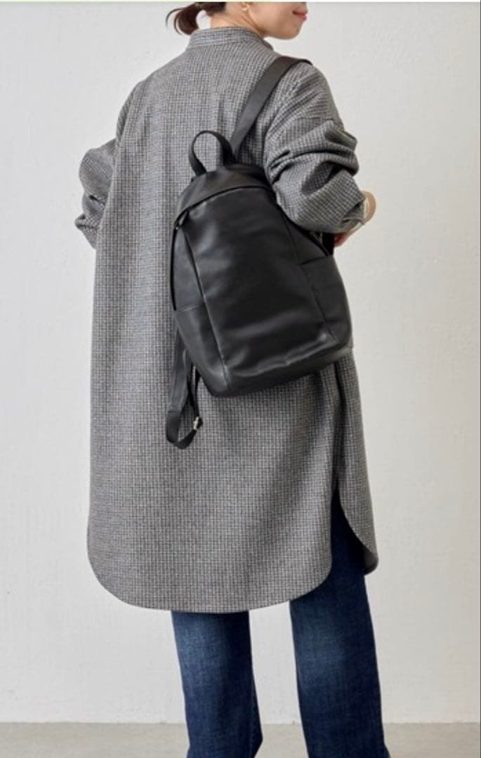 [美品]BEARDSLEY ウールライクシャツコートチェック柄