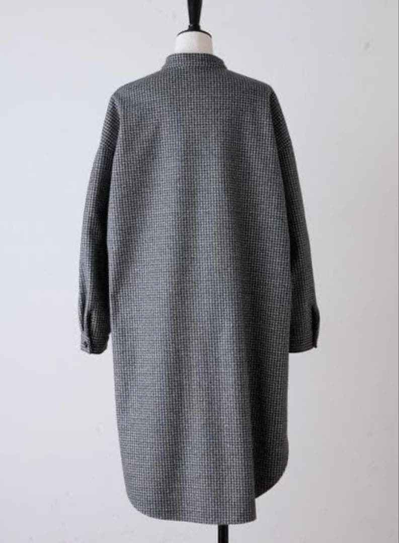 [美品]BEARDSLEY ウールライクシャツコートチェック柄