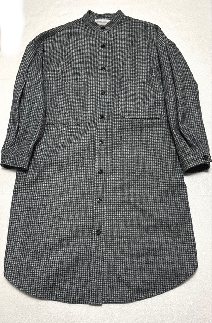[美品]BEARDSLEY ウールライクシャツコートチェック柄