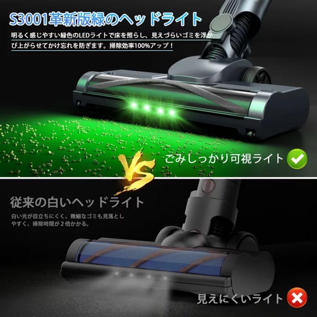 吸引力完全進化70Kpa超強力　LEDライト付＆65分連続稼働＆自立式　掃除機