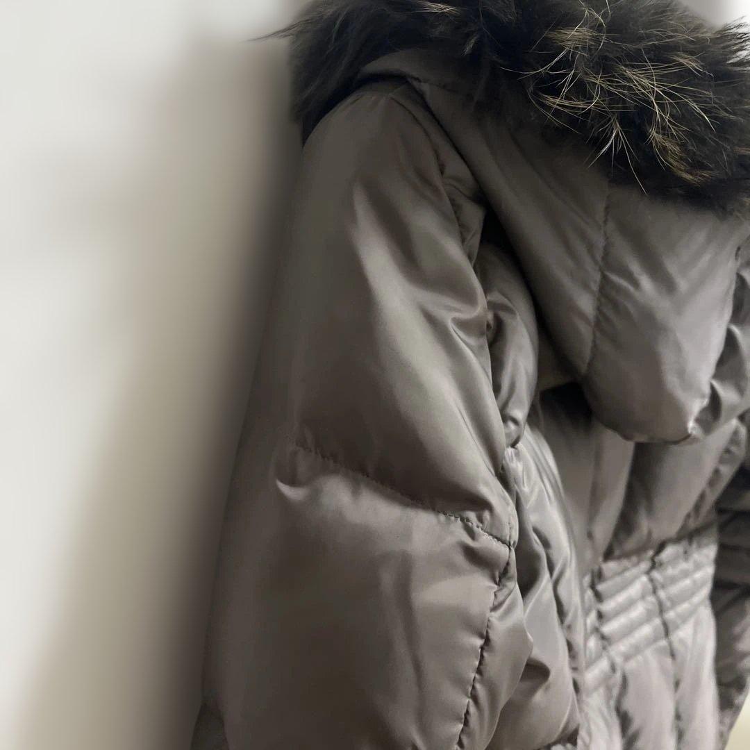 ✨極美品✨23区シレータフタ ダウンコートフードラクーンファー ブラウン42