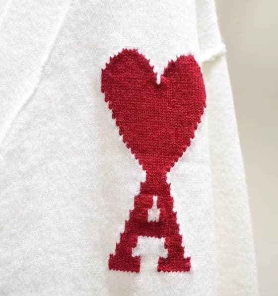 AMI PARIS ハート刺繍ニット セーター 秋冬 男女兼用 S