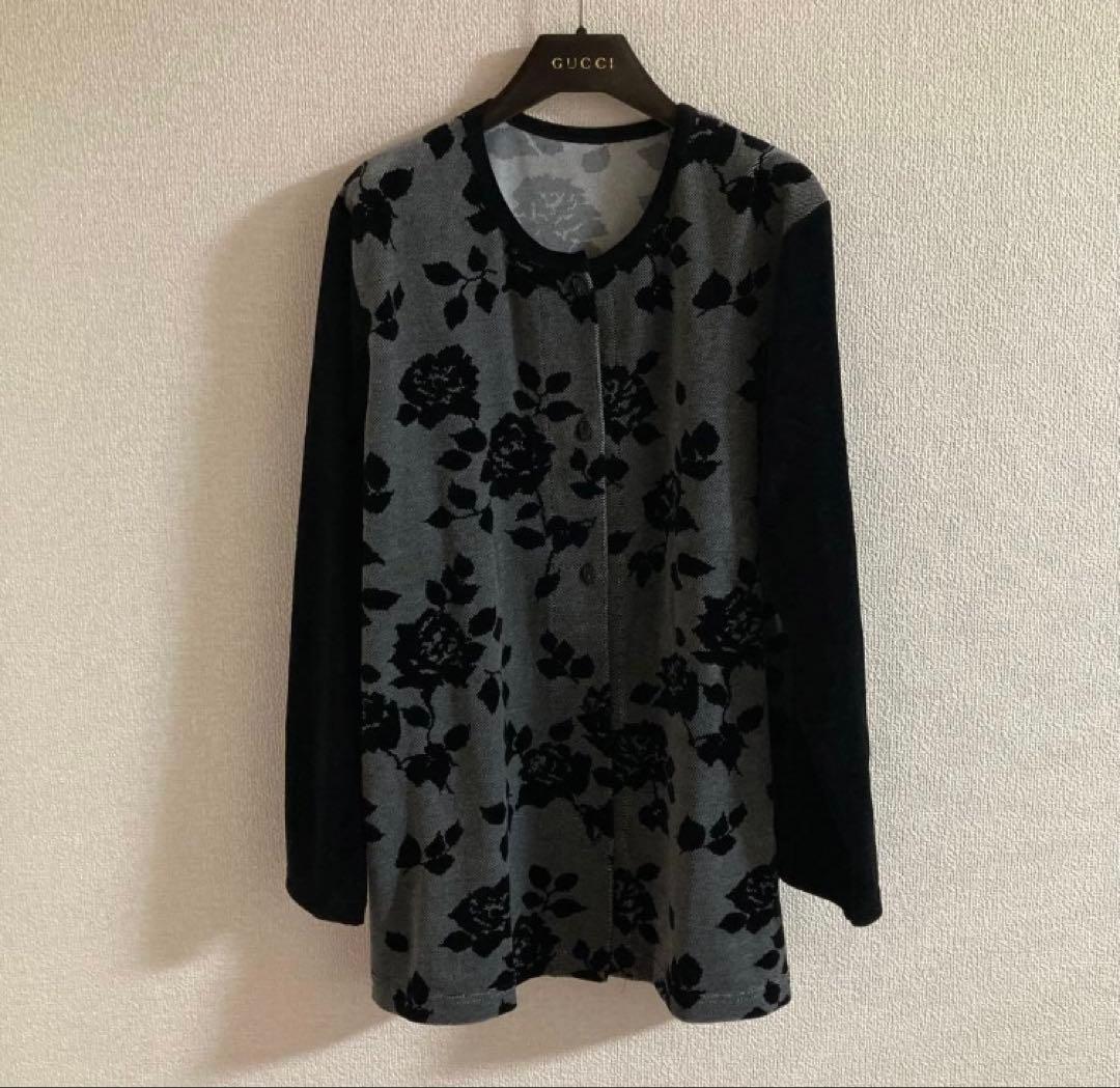 ジョワイユ　エトワール海渡　ベロア　ローズ　薔薇　パジャマ　前開き　LL