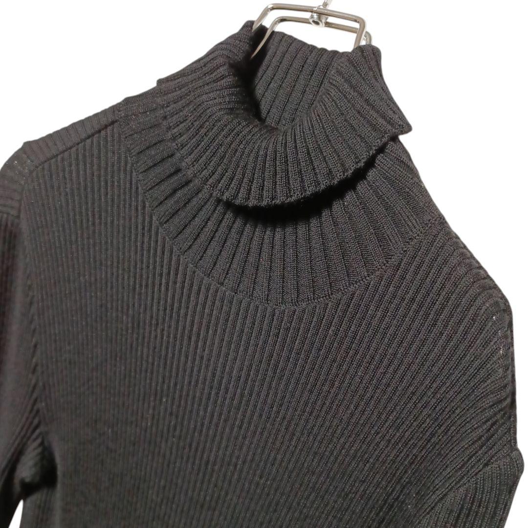 エムズグレイシー ニット切り替え ワンピース ベロアリボン 40