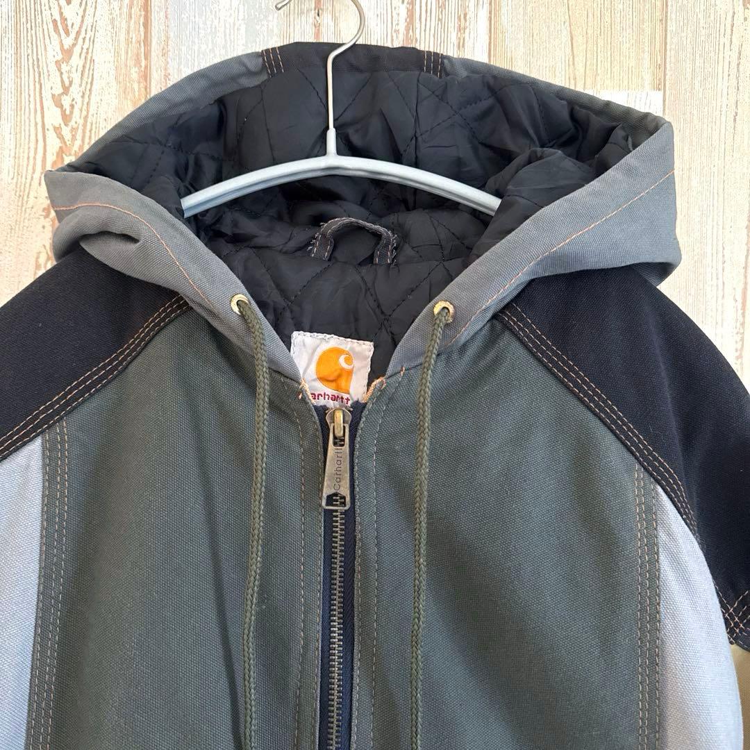 希少美品 carharttリメイク L-XL相当アクティブジャケットダック一点物