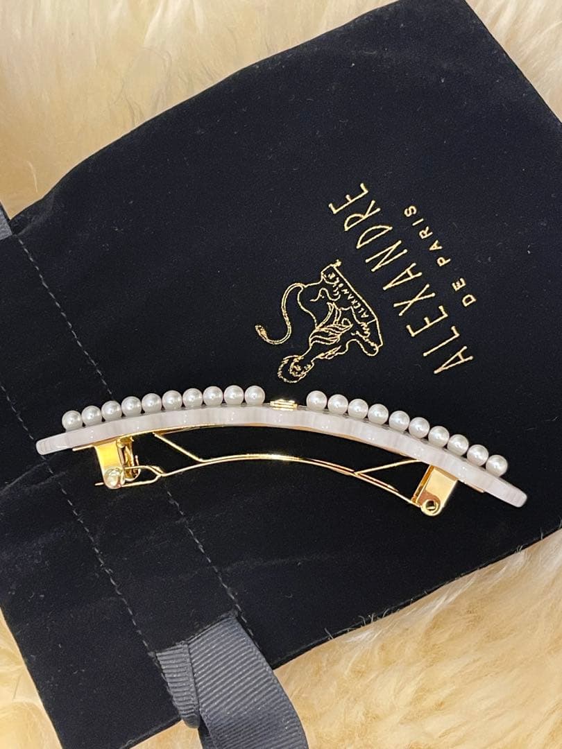 ALEXANDRE DE PARIS パールデザイン バレッタ (8 cm)