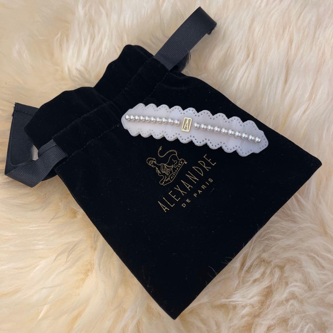 ALEXANDRE DE PARIS パールデザイン バレッタ (8 cm)