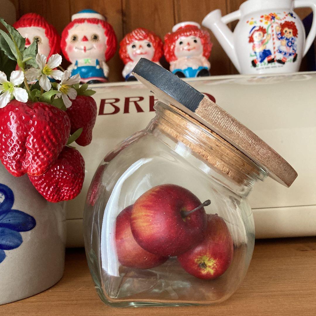 アメリカンカントリー　ヴィンテージ　入手困難　ハートの星条旗　ガラス瓶　コルク栓