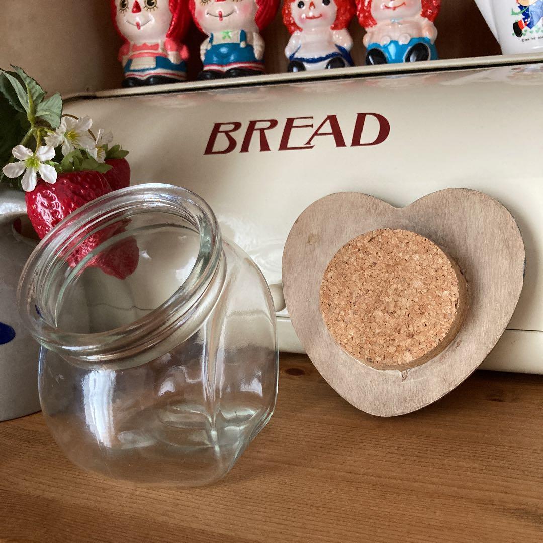 アメリカンカントリー　ヴィンテージ　入手困難　ハートの星条旗　ガラス瓶　コルク栓