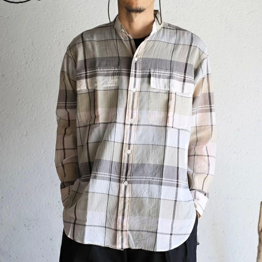 【美品】KAPTAIN SUNSHINE スタンドカラーサファリシャツ36