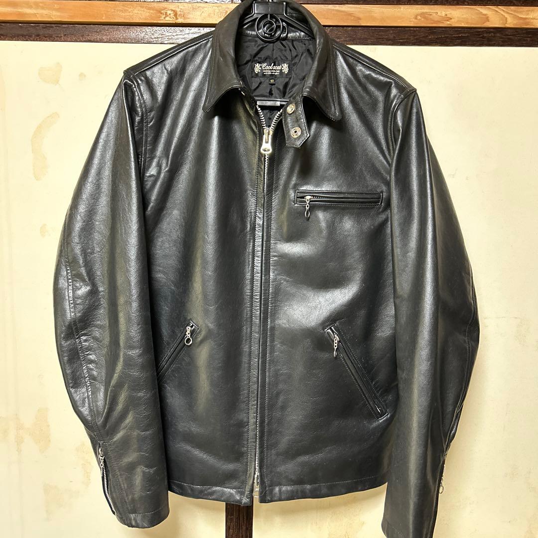 ライダース ジャケット　革ジャン　ブラック