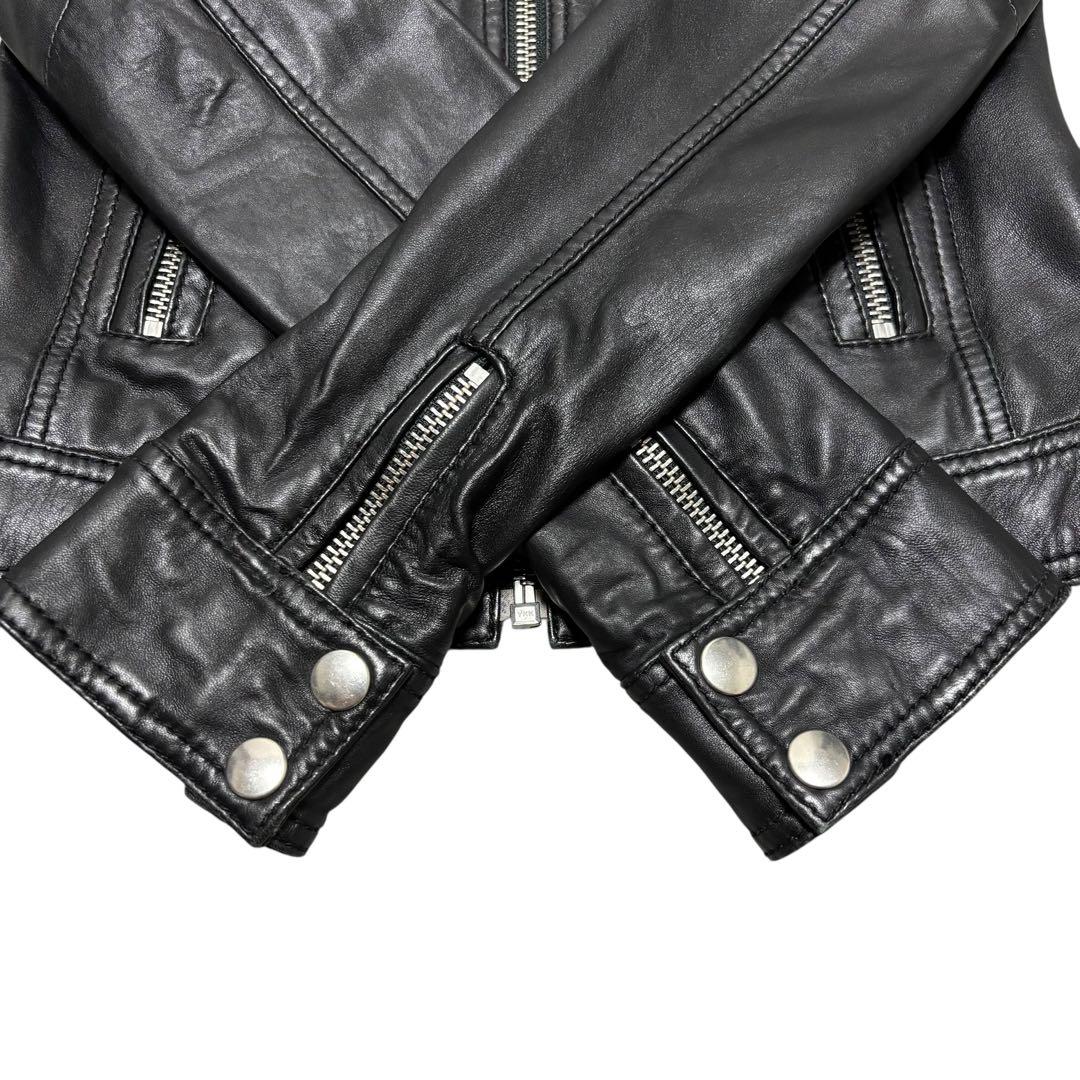 D&G ドルガバ ライダース ラムレザージャケット シングル ブラック 美品