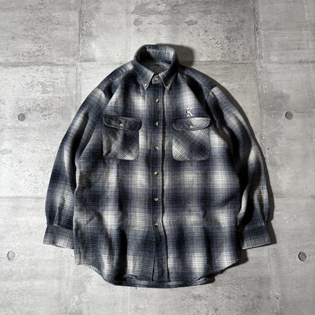 トップス 90s vintage   ombre check y2k