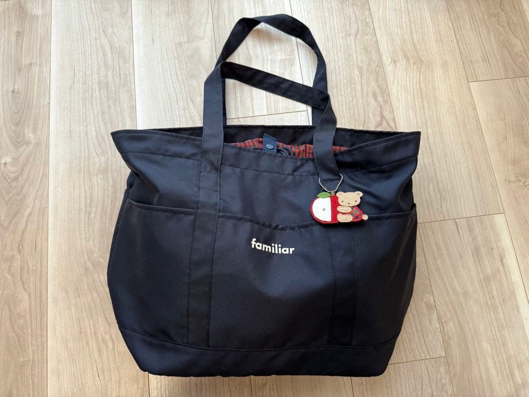 familiar マザーズバッグ 赤 チェック